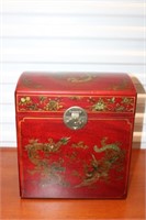Red Lacquered Document or Wine Storage Box