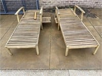 2 Wooden Lounge Chairs
