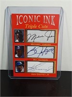 Jordan/Jackson/Griffey Jr. Iconic Ink Triple Cuts
