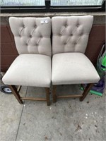 Two Upholstered Bar Stools