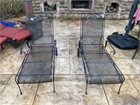 2 Wrought Iron Lounge Chairs