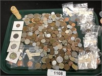 Large Lot Of Foreign Coins, Tokens, Medals.