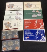 9 U.S. Mint Philadelphia & Denver Unc. Coin Sets.