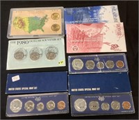 3 1966 Special Mint Sets, 1999 Unc. Coin Set.