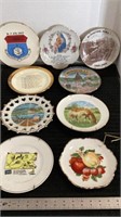 Small plate collection some with hangers, 9 piece