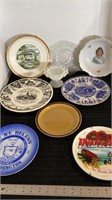 Assorted  collectible plates, one bowl and one