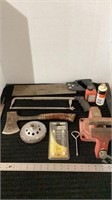 Miter saw, jigsaw, hatchet, file,lubricants, and