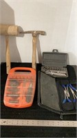 Hammers, mallet, ratchet set in case, craftsman