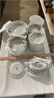 Fine china dish set plates, desert plates, cups,