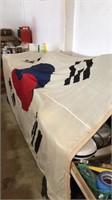 Wire basket and Korean flag approximately 102