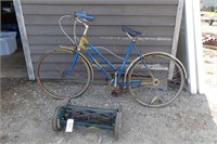 20" Lawn Mower Head & Vintage Meteor Bicycle