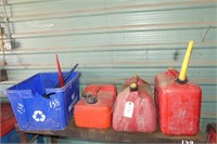 3 Assorted Plastic Fuel Cans