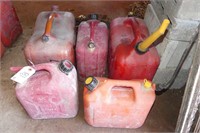 5 Assorted-Size Red Plastic Fuel Cans