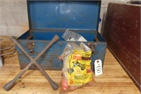 Metal Tool Box With Miscellaneous Contents