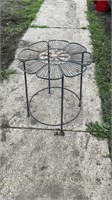 Metal outdoor table approximately 2 feet tall