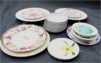 (C) PLATES, DISH FLOWERS, WALL HANGING