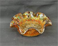 Imperial Heavy Grape Pattern Carnival Glass Bowl