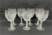 7-Vintage Lead Crystal Stemmed Goblets 7" Tall