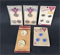 5-Vintage Carded Buttons