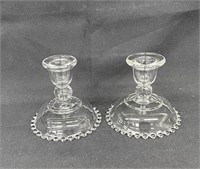 Pair Imperial Candlewick 3.5" tall Candle Sticks