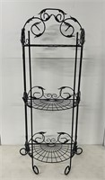 Folding Wrought Iron 3 Tier Plant Stand 56" tall