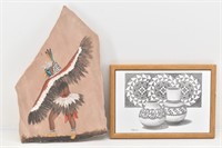 Hopi Kachina Dancer Painted on Slate Rock & Art