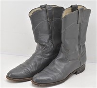 Justin Western Boots Sz 6 1/2 Gray