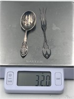 32 grams antique sterling silver