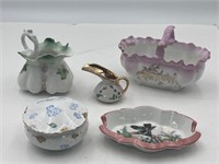 Antique porcelain trinket dishes and more