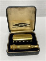 Vintage Gillette Brass Razor in original case.