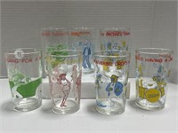 Vintage Archie Comic drinking glasses. Set of 7