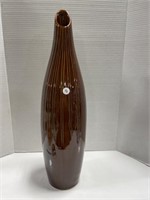 Tall Brown Glazed Vase - 22 " tall