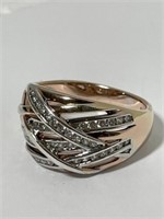 925 Silver ( Tri Colours ) Ring with Clear Cut
