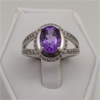 Sterling Silver Amethyst Gemstone Ring