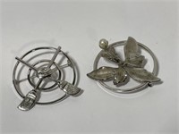 2 Sterling Brooches