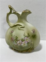 Nippon Marked Green & Wild Rose Pitcher