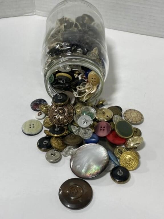 Large Jar of Antique Button's included may brass