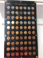 Display Of Lincoln Cents Some Missing