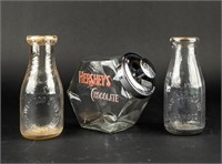 Vintage Hershey's Chocolate & Milk Bottles Glass