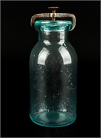 1861 Antique Millville Atmospheric Fruit Jar Glass