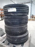 (4) Bridgestone 305/70R19.5 Tires