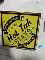 Hot Tub Metal Sign