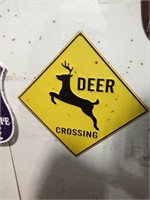 Deer Crossing Metal Sign