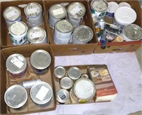 pallet of paint/ paint supplies