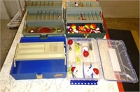 4 tackle boxes/ some items inside