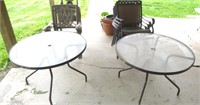 2 patio tables -8 chairs -4 missing cushions