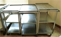 3 stainless steal carts