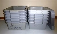 17 dish tubs - 6 lids-storage