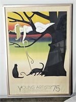 Young Artist RARE vintage 1975 27.25"×38" in frame