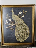 Peacock w/ fancy Gold Frame 25.5"x31.5" picture